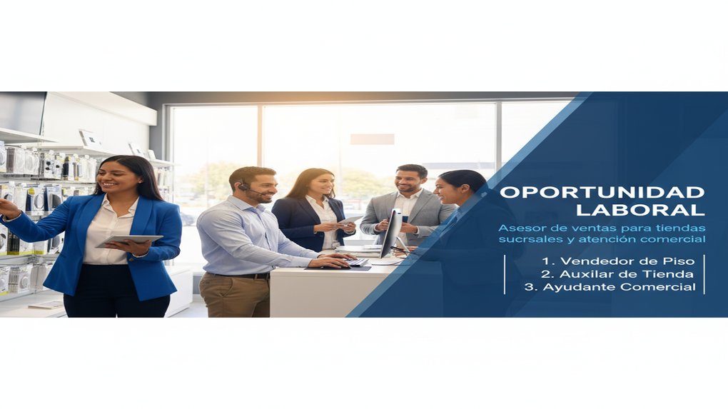 Asesor de ventas para tiendas sucursales y atencion comercial